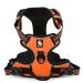 Winhyepet truelove dog harness no-pull reflective adjustable pet dishes with 2 linen clips simple control handle for small medium-sized and large dogs TLH5651 XL Orange