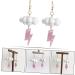 Healeved 2 Pairs Cloud Earrings Acrylic Earring 3d Cute 8x3.3cmx2pcs As Shownx2pcs - Buy Online on GoSupps.com