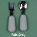 Alimos Stainless Steel Toddler Feeding Spoon and Fork Set - Safe Cutlery for Kids (Pale Grey) - Buy Online on GoSupps.com