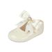 EARLY DAYS Baypods Baby Girls Shoes Soft Soled Pre Walker Shoes Diamante Bow Soft Faux Leather Baby Shoes Made in England 3 UK Child Ivory Patent