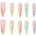 Justotry 24 Pcs Colorful Stiletto Fake Nails - Long Rainbow French Press on Nails for Women | Acrylic Extra Long False Nails with Glue for Nail Art - Buy Online on GoSupps.com