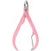 Pink Nail Clipper Cuticle Trimmer Cuticle Nippers Professional Stainless Steel Cuticle Cutter Clipper Durable Pedicure Manicure Tools for Fingernails and Toenails Foot Hand and Nail Care