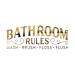SNOMEL 3D Acrylic Mirror Bathroom Wall Sticker, Bathroom Rules Wash Brush Floss Flush Mirror Wall Decals, Removable Lettering Mural Art Decor for Restroom Toilet Washroom (Gold)