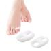 Ruilogod 1 Pair White Silicone Dual Rings Little Toe Separator Stretcher