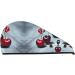 Red Cherries Pattern Coral Velvet Dry Hair Cap | Quick-Dry Towel Wrap for Men & Women | Ideal Travel & Home Use - Buy Online on GoSupps.com