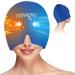 NEWGO Migraine Relief Cap Full Coverage Headache Hat for Migraine Cold Therapy Ice Head Wrap for Puffy Eyes Tension Sinus and Stress Relief Form Fitting & Stretchable (Dark Blue)
