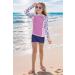 BesserBay Girls Rashguard Shirt - UV Protection Long Sleeve Swim Shirt Purple Butterfly Print (Sizes 110-150) - Buy Online on GoSupps.com