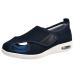 CRETUAO Women's Extra Wide Diabetic Edema Shoes Adjustable Comfort Sandals Walking Memory Foam Sneakers Closed Toe for Pregnant Mother Elderly Swollen Bandage Feet 8 Blue