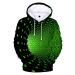 Men's 3D Printing Creative Round Neck Casual Long Shirts Top Blouse Green X-Large