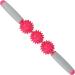 Verdant Touch Massage Roller - Muscle Relief & Relaxation Yoga Stick with 3 Balls - Rose Red - Buy Online on GoSupps.com