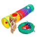 Cat Tunnel Folding Rainbow Puzzle Toy 2 Holes Cat Tunnel Interactive Pet Products
