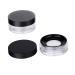 Housoutil Empty Powder Case 2pcs Makeup Powder Jar Makeup Powder Puffs Makeup Cosmetic Jars Powder Puff Holder Powder Box Round Black 6.5X6.5cm