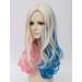 FVCENT 26 Long Loose Curly Mixed Color Cosplay Wig for Women - Harley Quinn Inspired Carnival Costume - Buy Online on GoSupps.com