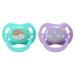 CutiePlusU Adult Sized Pacifier Dummy for Adult Big Shield 2 Pack Kittens and I Love Daddy Print-Green Purple PurpleGreen 2 Count (Pack of 1)