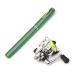 Lixada fishing equipment 1m / 1.4m / 1.6m collapsible fishing rod reel combo mini pen fishing rod kit 7 color spring shape folded rod rod with roller wheel green 1.4m