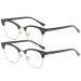 Kimorn Blue Light Blocking Glasses Semi Rimless Eyewear For Women Men Blue Ray Filter Lens KS052 Matte Blackgold+matte Black Silver