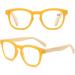 Fashion Reading Glasses for Men & Women - Lightweight Wooden Temple Eyeglasses | Anti Eyestrain Yellow Size 2.0x - Buy Online on GoSupps.com