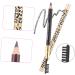 OHPHCALL 2pcs Makeup Eyebrow Pencils Double Head Eyebrow Leopard Eyeliner Pencil Eyebrow Pencil Black 1 count (Pack of 1) Brown - Buy Online on GoSupps.com