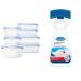 Amazon Basics Airtight Glass Food Storage Container Set with BPA-Free & Locking Plastic Lids & Dr. Beckmann Carpet Stain Remover | Removes New and Dried-in Stains | Includes Applicator Brush 7 + Carpet Stain Remover 650ml