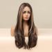 Shop Vebonny Balayage Brown Wig with Blonde Highlights - 22 Inch Lace Front Synthetic Hair Wig #097-A - International Shipping Available - Buy Online on GoSupps.com