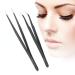 Eyelashes tweezers stainless steel-rust-up implant tweezers made of stainless steel manicure nail art tool (straight + curved twezers))