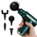 PPW Mini Massage Gun Deep Tissue Massage Gun,USB Recharger,4 Massage Heads,Travel Home Handheld Electric Massagers for Body Muscle Relax 6 Modes (Green)
