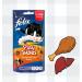 AETN Creations Felix Play Tubes Cat Treat Bundle Pack 8x50g Pouches Chicken and Liver Flavour plus AETN Chicken Stripes Treat Tasty Delicious Snack - Buy Online on GoSupps.com