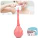 Children Tumbler Three -page toothbrush three -sided toothbrush for children all rounded toothed toothbrush 3 sides of soft silicone cleaning toothbrush (pink) pink