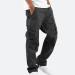Men's Relaxed Fit Khaki Cargo Pants - Slim Beach Work Streetwear with Zipper Pockets | Black, Small - Buy Online on GoSupps.com