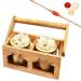 Ghasitaram Gifts Rakhi Gifts for Brothers Rakhi Sweets - Wooden Basket with Methi Mathi and MEWA Bites Jars with Pearl Beads Rakhi