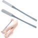 Toe Cleaning Brush Foot Scrubber with 15.7" Long Handle Silicone Foot Brush Soft Skin Exfoliation Lotion Applicator for Foot Seniors Elderly Men and Women 2Pack (Grey)