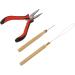 Hair Extension Tool Kit Wooden Handle Crochet Hook Aluminum Pulling Needle Hair Extensions Link Beads Kit Plier for Barber Shop - Buy Online on GoSupps.com