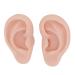 Fake ear model easy to wear reusable simulation realistic practical experience soft human silicone ear widespread for ear piercing (medium meat color)