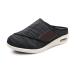Diabetic Slippers Mens Adjustable Strap Wide Walking Edema Diabetic Slippers Easy Close Adjustable Orthopedic Slippers For Grandfather Grandmother Diabetic Edemaa ( Color : Black gray Size : 12