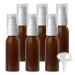 ZEOABSY 6 Pieces 30 ml Brown Lotion Bottles with White Pump 30ml Empty PET Plastic Lotion Pump Bottle Cosmetic Gel Travel Container for Cosmetic Make up Cleaning + 1 x Funnel Brown 30ml