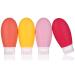 LIYUABU Silicone Travel Bottles 4 Pack 100ml Leak Proof Squeeze Refillable Portable Empty Travel Bottles Accessories Containers for Toiletries Shampoo Conditioner Lotion BPA Free TSA Approved 100ml Rose Red