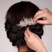 Bride Wedding Hair Comb Rhinestone Hair Clip Pin Pearl Bridal Headpiece for Women and Girls Rose Gold - Buy Online on GoSupps.com