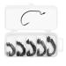 Partns offset hook 50 piece of fishing hook set offset worm jig hook 5 sizes dropshot hook with plastic boxes carbon steel worm fishing hooks set soft bait jigging fish hook fishing accessories