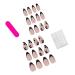 24 Pcs Pink Press On Nails - Short Almond with Small Flowers | YEFIUO Black French Tip Glue-On Acrylic Nail Art Kit - Buy Online on GoSupps.com