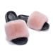 Fluffy Sliders Womens Fur Slippers Warm Comfortable Soft for Women Slides Flip Flop Indoor Furry Home Slippers Fluffy Sandals Winter Plush Shoes for Indoor Outdoor Fashion Sandals (D 24CM) (D 25CM)