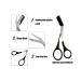Black Stainless Steel Eyebrow Grooming Shear Scissors with Comb - Men and Women - Buy Online on GoSupps.com