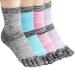 Meaiguo Women's Toe socks For Running Five Finger Socks With Cotton Athletic 4 Pairs Grey,blue,pink,purple