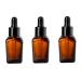VASANA 3PCS Refillable Thicken Square Amber Glass Essential Oil Dropper Bottles with Glass Eye Dropper Cosmetic Sample Aromatherapy Elite Fluid Jars Travel Containers 10ml/0.34oz