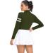 Soneven Women's Collared V Neck Long Sleeve Polo Shirt | Moisture Wicking Golf T-Shirt | Slim Fit for Casual Work | X-Large Green - Buy Online on GoSupps.com