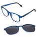 Progressive Reading Glasses for Women and Men Blue Light Blocking Lenses - Includes Magnetic Sunglasses Clip On Naples Blue 2.0 Diopters