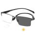 GHARAZ Progressive Multifocus Men's Reading Glasses with Photochromic Metal Reading Aid (Color : Black Size : 2.0+) 2.0+ Black