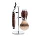 M hle Raziet-3-pc. Silvertip fibre shaving brush razor compatible with Gillette blades stands handles made of Ebonit/metal chrome