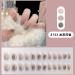 24Pcs/Set Press On Nails Autumn Winter Short Ice Gray Sparkling Diamonds Patch False Nails Acrylic Fake Nails Full Cover Nails Tips Artificial Finger Manicure Press on nails for Women and Girls - Buy Online on GoSupps.com