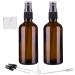 Amber Glass Spray Bottles for Essential Oils, 4oz Empty Small Fine Mist Spray Bottle 2 Pack Black Amber