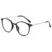 Lanomi fashion reading glasses Blue light filter around women men computer reading aid visual aid uv400 protection glasses anti fatigue oval glasses frame bright black 2.0 diopters